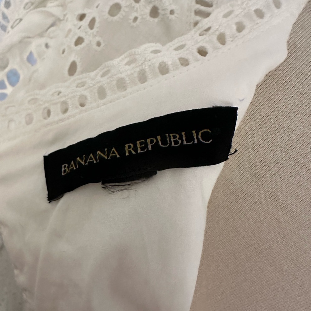 Banana Republic White Lace Long Sleeve Dress - Picture 6 of 9